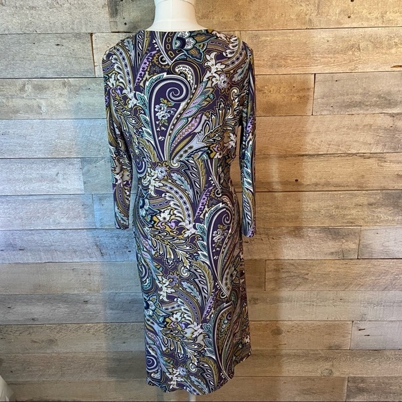Carmen  Marc valvo paisley wrap dress in size med‎ - Picture 3 of 8
